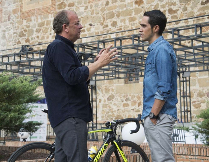 Monago y Alberto Contador se encuentran en Plasencia