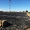 Un incendio de grandes dimensiones amenaza a varias viviendas en la carretera de Olivenza