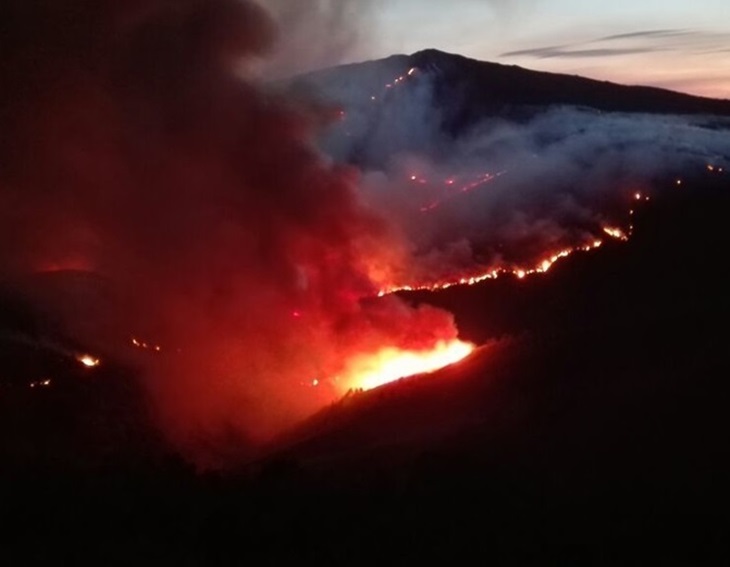 Evacuada la localidad de Hoyos por el incendio de Sierra de Gata