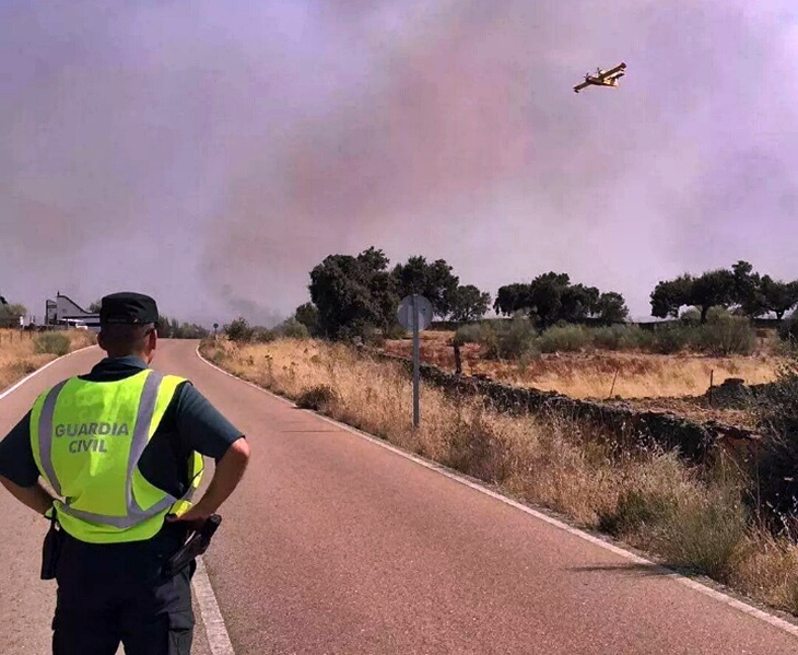 Varias hectáreas de monte arden en un incendio en Lograsán