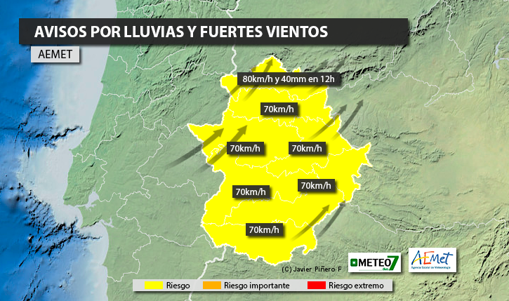 ¿Cómo afectará el temporal a Extremadura?