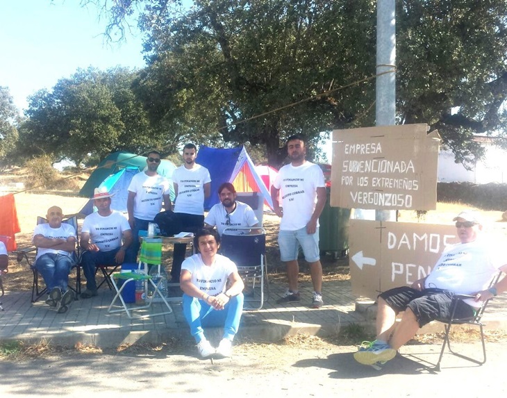 La plantilla de ETESA inicia una acampada para reivindicar el pago de tres nóminas