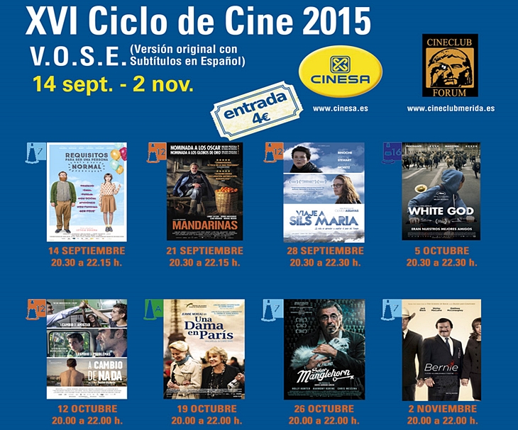 Mérida retoma el cine club Forum con un ciclo en V.O.