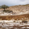 Una importante tormenta deja unos 45 litros/m2 de lluvia y granizo en Valencia del Mombuey (Badajoz)