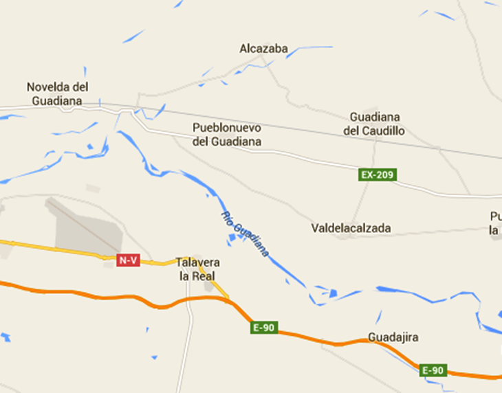 Un joven fallece en una salida de vía en Pueblonuevo del Guadiana (Badajoz)