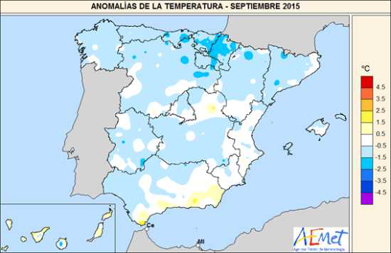 Septiembre ha sido más fresco de lo normal y con precipitaciones dentro de la media