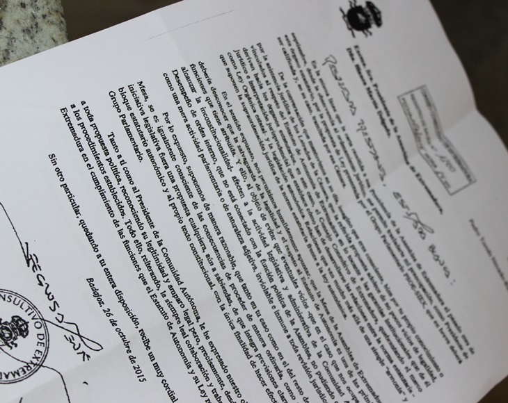 El Presidente del Consultivo envía una carta “amenazante” a la Mesa de la Asamblea