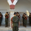 Retreta militar por el casco antiguo con motivo de la Fiesta Nacional
