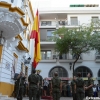 Retreta militar por el casco antiguo con motivo de la Fiesta Nacional