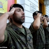 Retreta militar por el casco antiguo con motivo de la Fiesta Nacional