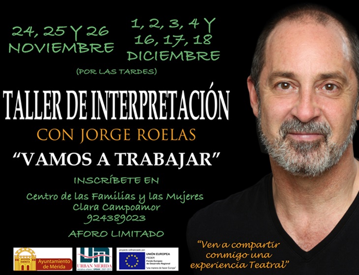 El actor Jorge Roelas imparte un taller de teatro en Mérida