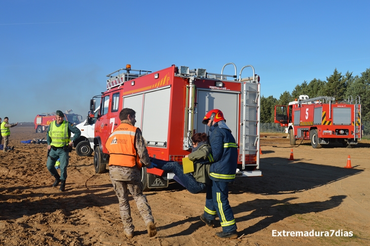 Realizado con éxito el simulacro de accidente aéreo en Talavera