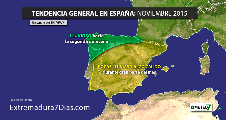 ¿Cómo será meteorológicamente el mes de noviembre en España?