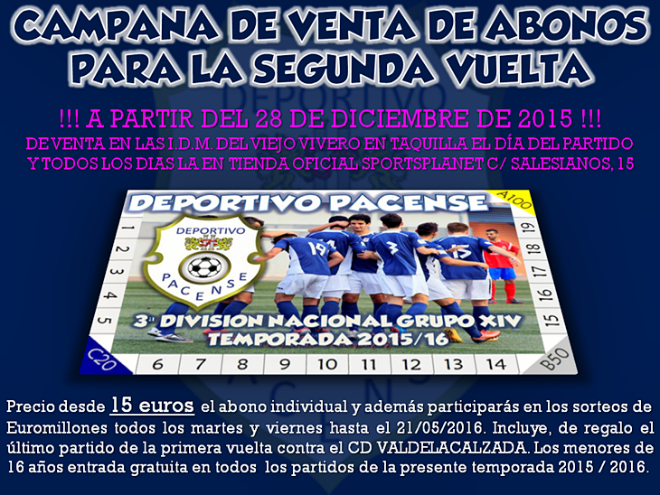 El Deportivo Pacense lanza su campaña de abonos de segunda vuelta