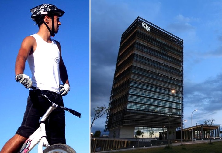 Un piloto extremeño ante el reto de subir y bajar 6 veces la Torre Caja Badajoz