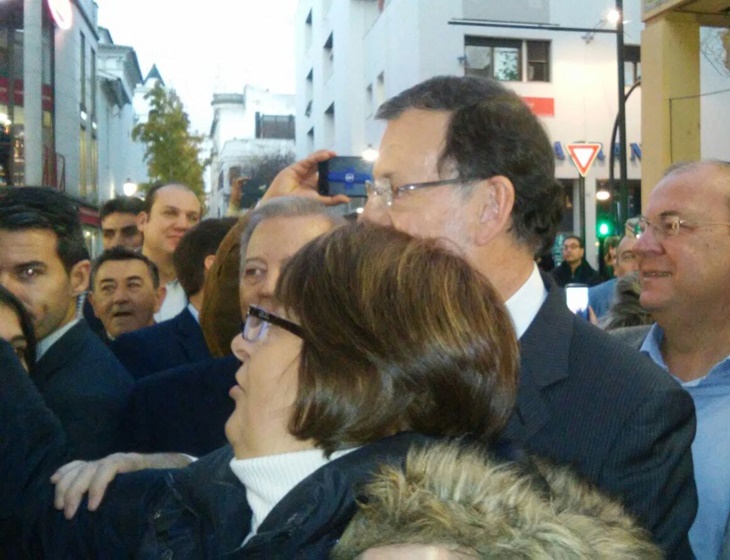 Mariano Rajoy visitaba esta tarde la calle Menacho de Badajoz