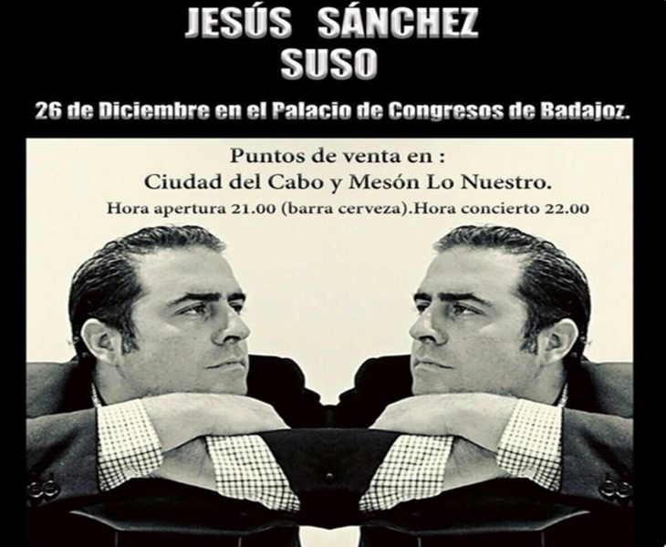 Jesús Sánchez &quot;Suso&quot; ofrecerá un concierto en el Palacio de Congresos de Badajoz