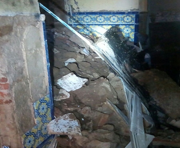 Desplome en una vivienda del casco Antiguo de Badajoz