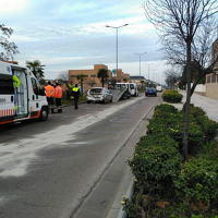 Accidente entre dos vehículos en la avenida de Elvas de Badajoz