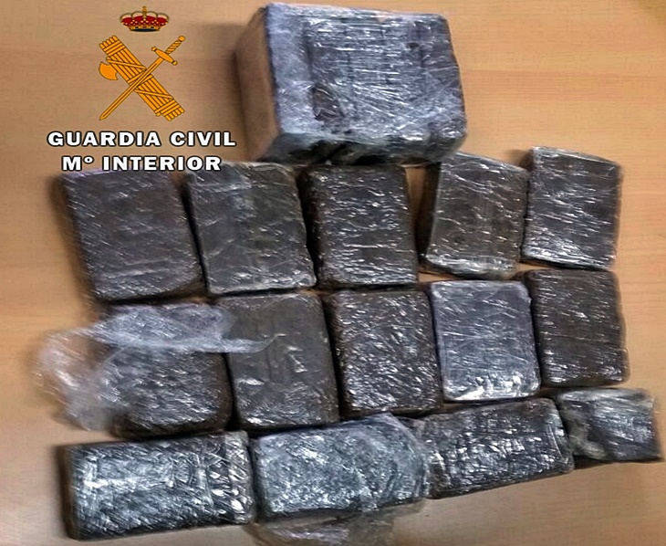 Dos detenidos tras tirar por la ventana del coche casi dos kilos de hachís