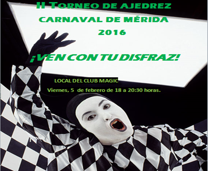 Mérida acogerá el Torneo de Ajedrez Carnaval 2016