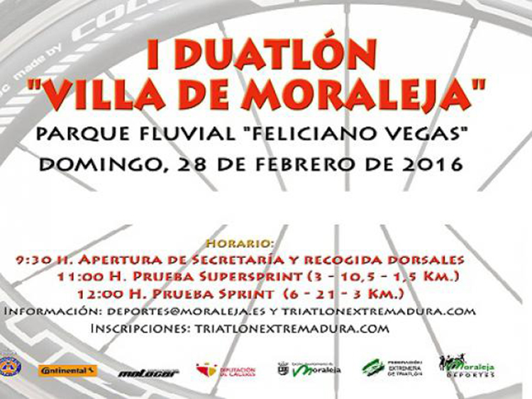 Moraleja se engalana para recibir a los participantes de su duatlón