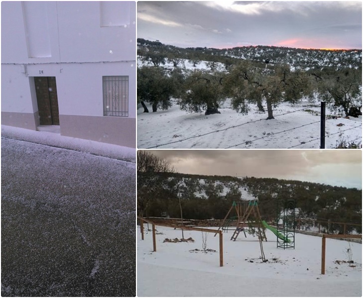 El sureste de Badajoz recibe la visita del granizo-nieve la tarde de ayer