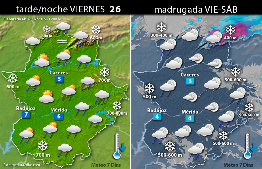 ¿Donde podrá nevar en Extremadura en las próximas horas?