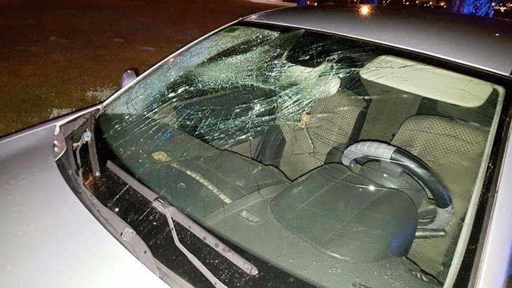 Un conductor intenta darse a la fuga y acaba empotrándose contra la rotonda del Puente Real