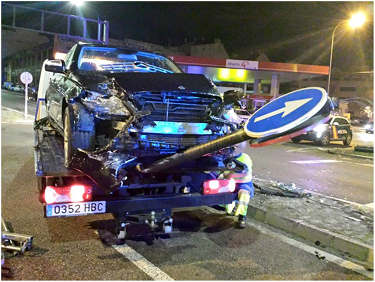 Detenido por darse a la fuga tras provocar un aparatoso accidente