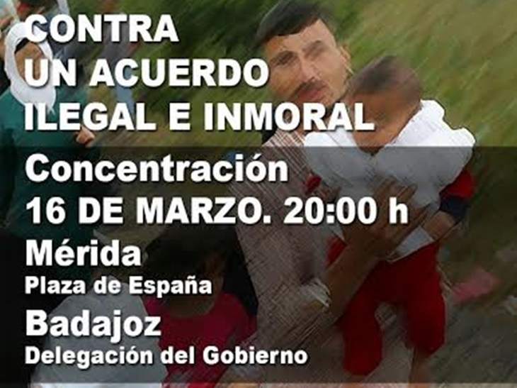 Extremadura se manifiesta en contra del acuerdo de la UE-Turquía sobre los refugiados