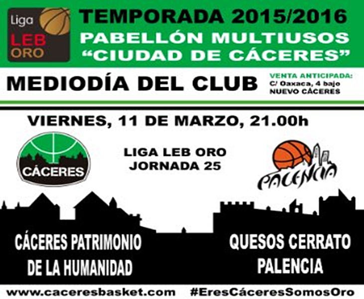 El Cáceres Patrimonio declara el partido frente al líder “Medio día del club”