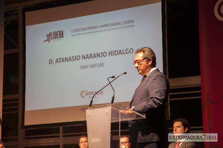 Atanasio Naranjo, premiado con el Premio LIDERA de la Cámara de Comercio de Badajoz