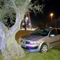En un intento de fuga, acaba dentro de la rotonda del Puente Real