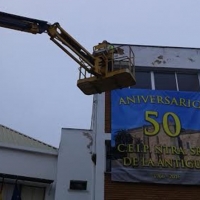 Reparan la cornisa y las filtraciones de agua del Colegio de La Antigua