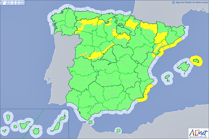 Desactivada la alerta amarilla por lluvias en la región