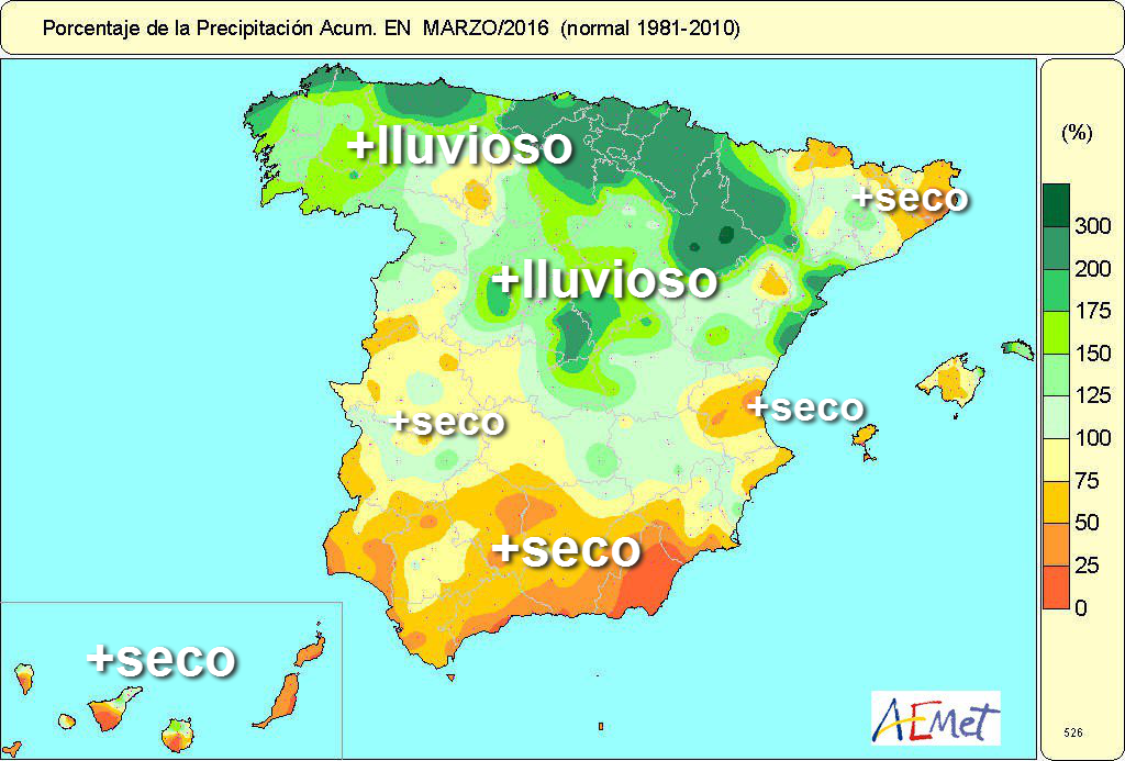 Marzo 2016 ha sido &#39;muy frío&#39; y húmedo en general