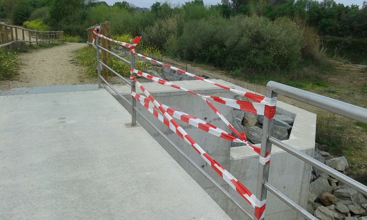 Continúan sin ser repuestas las barandillas robadas en el río Guadiana