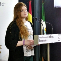La diputada extremeña Jara Romero participa en la interparlamentaria de Podemos