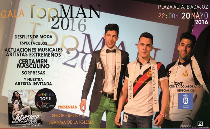 La Plaza Alta acogerá el viernes la gala Top Man Extremadura