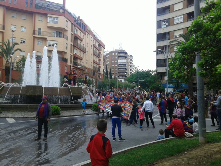 Apenas 200 personas celebran el título de liga culé en Badajoz
