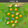 Previsión meteorológica en Extremadura. Días 28, 29 y 30 de mayo