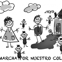 Marcha para reivindicar la construcción del colegio de Cerro Gordo