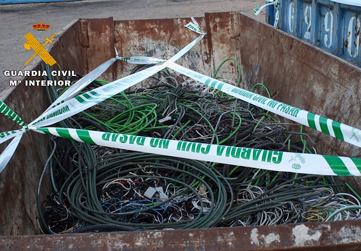 57 detenidos por el robo de cable en 19 provincias, entre ellas, Cáceres y Badajoz