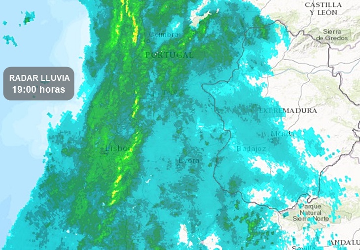Las próximas horas podrían caer 80 litros en algunos puntos de Extremadura
