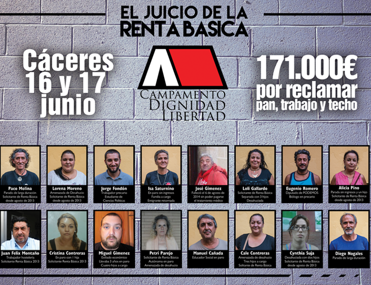 Multa de 900 euros a los imputados de Campamento Dignidad