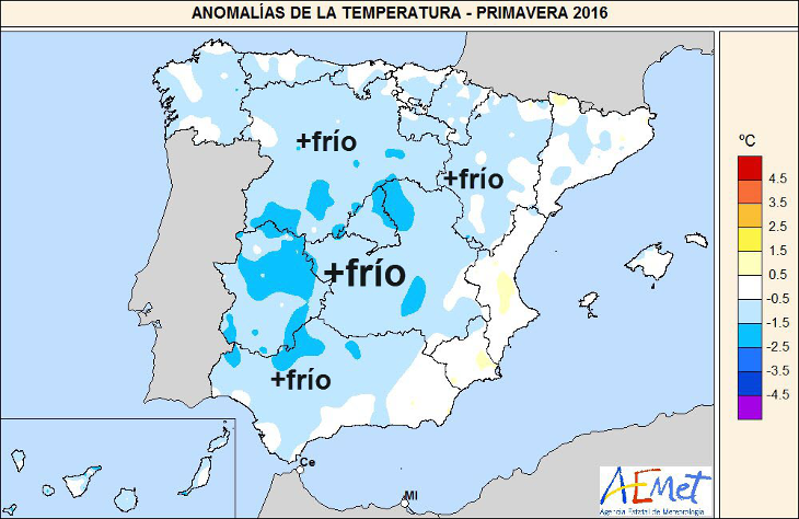 Primavera 2016, la tercera más fría de este siglo en España