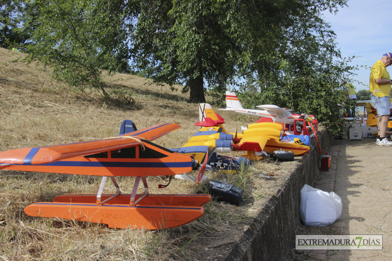 Los hidroaviones sobrevuelan el Guadiana en Badajoz