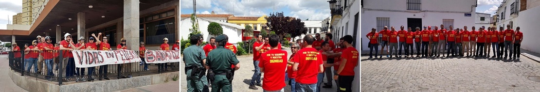 Bomberos de Badajoz esperan a Rajoy para trasladarle sus quejas