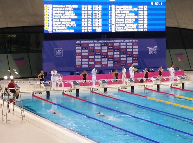 La montijana, Lourdes Sánchez, nadadora Europea Master en Londres